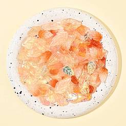120個8スタイル秋テーマツートン透明ガラスチャーム  葉  ミックスカラー  13.5x10.5x3.5mm  穴：1.2mm  15個/スタイル&nbsp;GLAA-FS0002-56