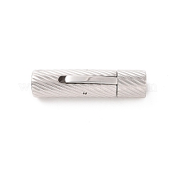 変色防止コラム 304 ステンレススチール製バヨネットネックレス留め具  ステンレス鋼色  30x8x7.5mm  穴：6mm&nbsp;STAS-O035-6mm-03