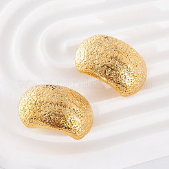 ステンレススチールテクスチャカーブスタッドピアス3組  ゴールドカラー  28x18mm&nbsp;RM5600