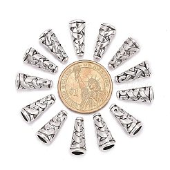 チベットスタイルの合金ビーズコーン  ニッケルフリー  アンティークシルバー  18x8x8mm  穴：1mm&nbsp;TIBEB-00821-AS-NF