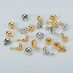 真鍮製のピアスパーツ  穴開けないイヤリング  ミックスカラー  19~20x12~13x11mm  穴：3mm&nbsp;KK-PH0034-37