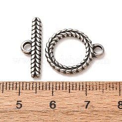 316サージカルステンレス製マンテル  小麦模様  アンティークシルバー  リング：18x15x2mm  穴：2.2mm  バー：6.5x20x2mm  穴：2.1mm&nbsp;SA-CBA7555-05AS