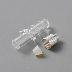 ガラスチャーム  合金発見とゴム  透明  34x9mm  穴：2.3mm&nbsp;FIND-WH0038-40S