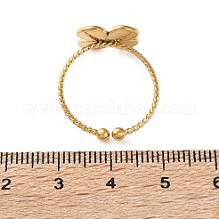 女性用304ステンレススチールカフオープンリング  花  18KGP本金メッキ  18mm&nbsp;SA-CBA3A85-09G