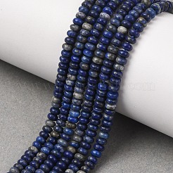 天然石ラピスラズリビーズ連売り  ロンデル  4.5~5x2~2.5mm  穴：0.8mm  約166個/連  15.3インチ（38.5cm）&nbsp;G-P354-10-4x2mm