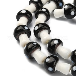 手作りランプワークビーズ連売り  キノコ  カラフル  12x16mm  穴：1mm  25個/連  16インチ&nbsp;LAMP-Q001