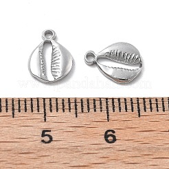 304ステンレススチールチャーム  シェルチャーム  変色防止  ステンレス鋼色  9.5x7.5x1.5mm  穴：1.2mm&nbsp;STAS-Z121-16P