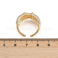 真鍮マイクロパヴェキュービックジルコニアカフスリング  18KGP本金メッキ  内径：17.6mm&nbsp;RJEW-D326-06G