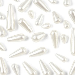 172個 9スタイル ABSプラスチック模造貝パールビーズ  ティアドロップ  貝殻色  10~29.5x6~12x6~12mm  穴：1.2~1.6mm&nbsp;KY-FS0001-40