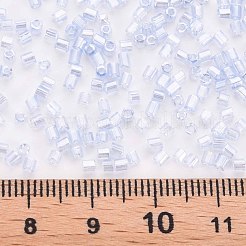 ガラス竹ビーズ  透明色光沢  ライトスチールブルー  2.5~3x2mm  穴：0.9mm  約15000個/ポンド&nbsp;SEED-S032-11A-112A