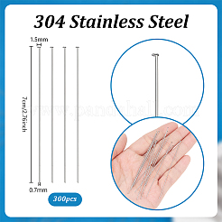 304ステンレススチールフラットヘッドピン500個  ステンレス鋼色  70x0.7mm  ヘッド：1.5mm&nbsp;STAS-PH0007-44