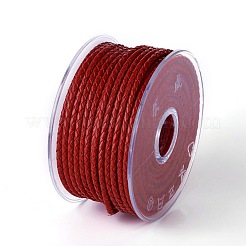 編み紐  革のアクセサリーコード  ジュエリーDIY製版材料  暗赤色  3mm  約21.87ヤード（20m）/ロール&nbsp;WL-I003-3mm-B-04
