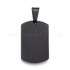 201 ステンレススチール スタンピング ブランク タグ ペンダント  長方形  ガンメタ色  28x18x1.5mm  穴：5.5x9.5mm&nbsp;STAS-O044-01-B122