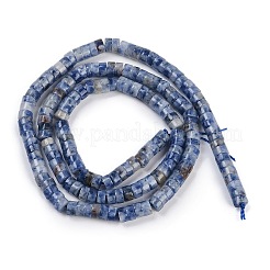 天然ブルースポットジャスパービーズ連売り  ディスク  ヒシビーズ  4x2mm  穴：1mm  約185~186個/連  14.88~18.04インチ（37.8~38cm）&nbsp;G-H230-56