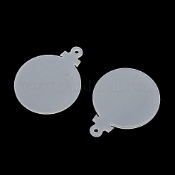 透明アクリルの大きなペンダント  フラットラウンド  透明  65x50x2mm  穴：3mm&nbsp;LS-MACR-XCP0001-25