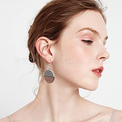 DIYダングルピアス作成キット  フラットラウンド＆ティアドロップレジン＆ウォールナットウッドペンダント12個  304ステンレススチール丸カンとピアスフック  ミックスカラー  6~37.5x0.7~28.5x3.5mm  穴：2mm  52個/箱&nbsp;RESI-OC0001-28