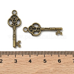 合金のチベット風チャーム  スケルトンキー  アンティークブロンズ  29x10mm&nbsp;X-PALLOY-N0118-146
