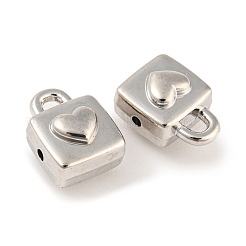 ラックメッキ合金ペンダント  カドミウムフリー＆ニッケルフリー＆鉛フリー  ロック  プラチナ  16x12x9.5mm  穴：1.6mm&nbsp;PALLOY-D023-15P