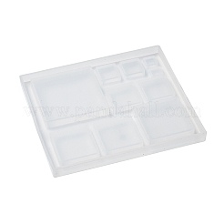 シリコンモールド  エポキシレジン型  UVレジン用  DIYジュエリークラフト作り  正方形  ホワイト  87x77x6.5mm  インナーサイズ：5~35mm&nbsp;X-DIY-F033-04A
