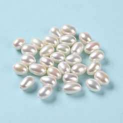 天然な培養された淡水パールビーズ  片穴  ライス  グレード5a+  ホワイトスモーク  10~12x7~8mm  穴：0.9mm&nbsp;PEAR-E020-17