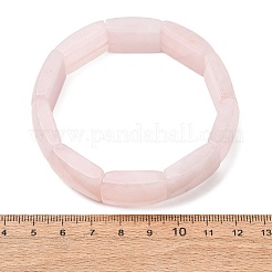 長方形の天然ローズクォーツビーズのストレッチブレスレット（女性用・男性用）  内径：2.44インチ（6.2cm）&nbsp;GG-CBA9ACE-C07