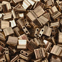 MIYUKIティラビーズ  日本製シードビーズ  2穴  （TL457)メタリックダークブロンズ  5x5x1.9mm  穴：0.8mm  約590個/50g&nbsp;SEED-X0054-TL0457