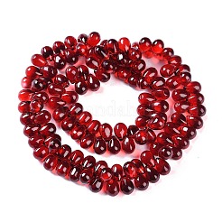 電気メッキガラスビーズセット  ティアドロップ  レッド  13.5~14x9.5~10mm  穴：1.2mm  約120個/連  10.63''（27センチメートル）&nbsp;EGLA-Q128-01A