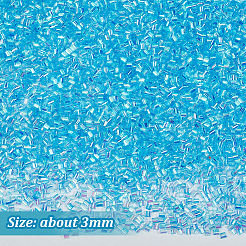 取り外し可能なプラスチックビーズ  ブレスレット ネックレス用  洋服アクセサリー  コラム  ライトブルー  3mm&nbsp;DIY-WH0430-683A-03