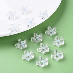 透明なアクリルビーズ  二層ビーズ  クラウン  ライトスカイブルー  14x17.5x7mm  穴：2mm  約244個/210g&nbsp;LS-MACR-S373-105-B08