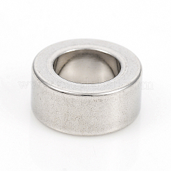 変色しない201ステンレススチールビーズ  大穴ビーズ  リング  ステンレス鋼色  10x4.5mm  穴：6mm&nbsp;LS-STAS-I149-28C