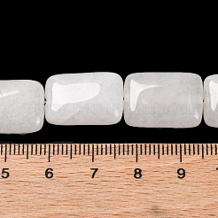 天然石ホワイトジェイドビーズ連売り  長方形  18x13.5x5.5mm  穴：1.2mm  約22個/連  15.75インチ（40cm）&nbsp;G-T047-B31-01