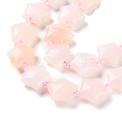 天然石ローズクォーツビーズ連売り  シードビーズで  膨らんだ星  14~15.5x15~16x6.5~7mm  穴：1mm  約24~25個/連  15.55''~15.95''（39.5~40.5センチメートル）&nbsp;G-NH0005-026