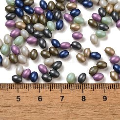 焼付塗装ガラスシードビーズ  オーバル  ブラック  5x3.5mm  穴：0.8mm  約5000個/ポンド&nbsp;SEED-C004-04B