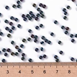 MIYUKIラウンドロカイユビーズ  日本製シードビーズ  （rr452)メタリックダークブルーアイリス  8/0  3mm  穴：1mm  約422~455PCS /ボトル  10 G /ボトル&nbsp;SEED-JP0009-RR0452