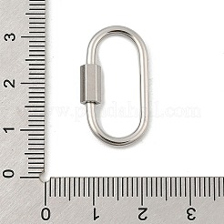 変色しない304ステンレススチール製スクリューカラビナロックチャーム  ネックレス作り用  クイックリンク  オーバル  ステンレス鋼色  26x14x2mm  ネジ:8x4mm&nbsp;LS-STAS-H107-04D-P