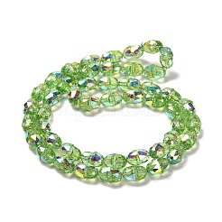 電気メッキガラスビーズセット  多面カット  鐘  黄緑  7x5mm  穴：3.5mm  約98個/連  20.20~20.59''（51.3~52.3センチメートル）&nbsp;EGLA-D030-04F