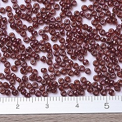 MIYUKIラウンドロカイユビーズ  日本製シードビーズ  (rr1883) ワインゴールドラスター  11/0  2x1.3mm  穴：0.8mm  約1100PCS /ボトル  10 G /ボトル&nbsp;SEED-JP0008-RR1883
