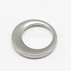 変色しないステンレススチールリングチャーム  ステンレス鋼色  10x1mm  穴：7mm&nbsp;X-STAS-M037-19