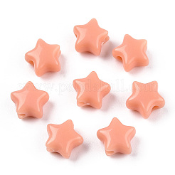 不透明なアクリルビーズ  スター  ライトサーモン  9x9.5x5.5mm  穴：2.5mm  約553個/135g&nbsp;LS-MACR-T047-01-13