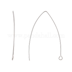 925スターリングシルバーピアスフック  銀  36~39x18x0.6mm  穴：2mm  ピン：0.6mm&nbsp;X-STER-K167-064S