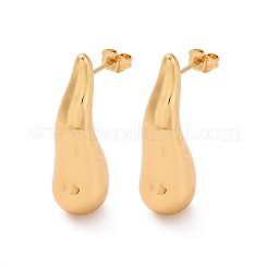 ティアドロップ 304 ステンレススチール スタッド イヤリング  ゴールドカラー  31.5x10mm&nbsp;EJEW-A125-28A-G