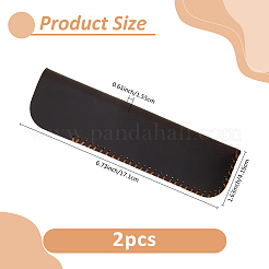牛革ペンホルダー2個  長方形  ココナッツブラウン  171x41.5x15.5mm&nbsp;ABAG-FH0001-14