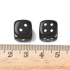 不透明なアクリルビーズ  サイコロ  ブラック  15.5x16x16mm  穴：2mm  282個/ 500g&nbsp;OACR-D314-04