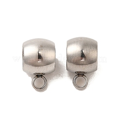 変色しにくい304ステンレススチールチューブベイル  ループベイル  保釈ビーズ  バレル  ステンレス鋼色  9x5x6mm  穴：1.8mm  内径：4mm&nbsp;STAS-L187-08P