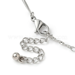 304ステンレススチールツイストリンクバーチェーンブレスレット（女性用）  ステンレス鋼色  長さ7-1/2インチ(19cm)+48mmエクステンダー&nbsp;BJEW-JB11838