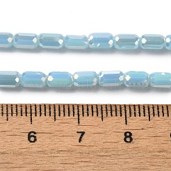 電気メッキガラスビーズセット  多面カット  ABカラー  コラム  ライトスカイブルー  3x5mm  穴：1mm  約79個/連  16.5インチ（42cm）&nbsp;EGLA-D031-01-09