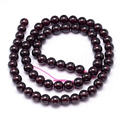 モザンビーク輸入天然グレード aa ガーネット ラウンド ビーズ 連売り  6mm  穴：1mm  約64個/連  15インチ&nbsp;G-E300-AA-6mm