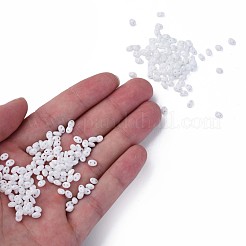 不透明光沢チェコガラスシードビーズ  2穴  オーバル  ホワイトスモーク  5x3.5x2.5mm  穴：0.9mm  約500 G /袋&nbsp;SEED-N004-005-D01