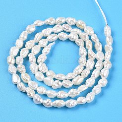 天然養殖淡水パールビーズ連売り  バロックパールケシパールビーズ  研磨両側  乳白色  3.5~6.5x3.5~5x2~3.5mm  穴：0.5mm  約65~66個/連  13.78~14.37インチ（35~36.5cm）&nbsp;PEAR-N014-03H