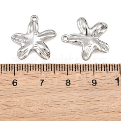304ステンレスペンダント  ヒトデのチャーム  ステンレス鋼色  18x18x2.5mm  穴：1.6mm&nbsp;SA-CBA1839-17P